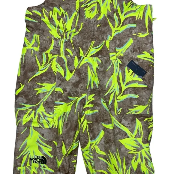 The North Face Freedom Insulated Ski Bib Utility Brown Prairie Print Small NEW - Picture 14 of 16
